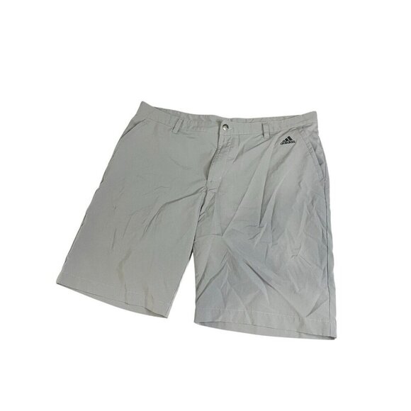 Adidas Three 3 Stripes Golf Shorts Mens Size 38 Gray Dri Wick Outdoor Activewear - Picture 1 of 4